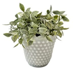 FIRE KING oven ware Hobnail milk glass vessel